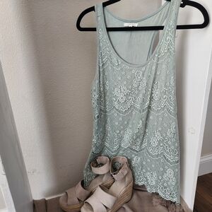 Maurices Lace Tank Top - Soft Green